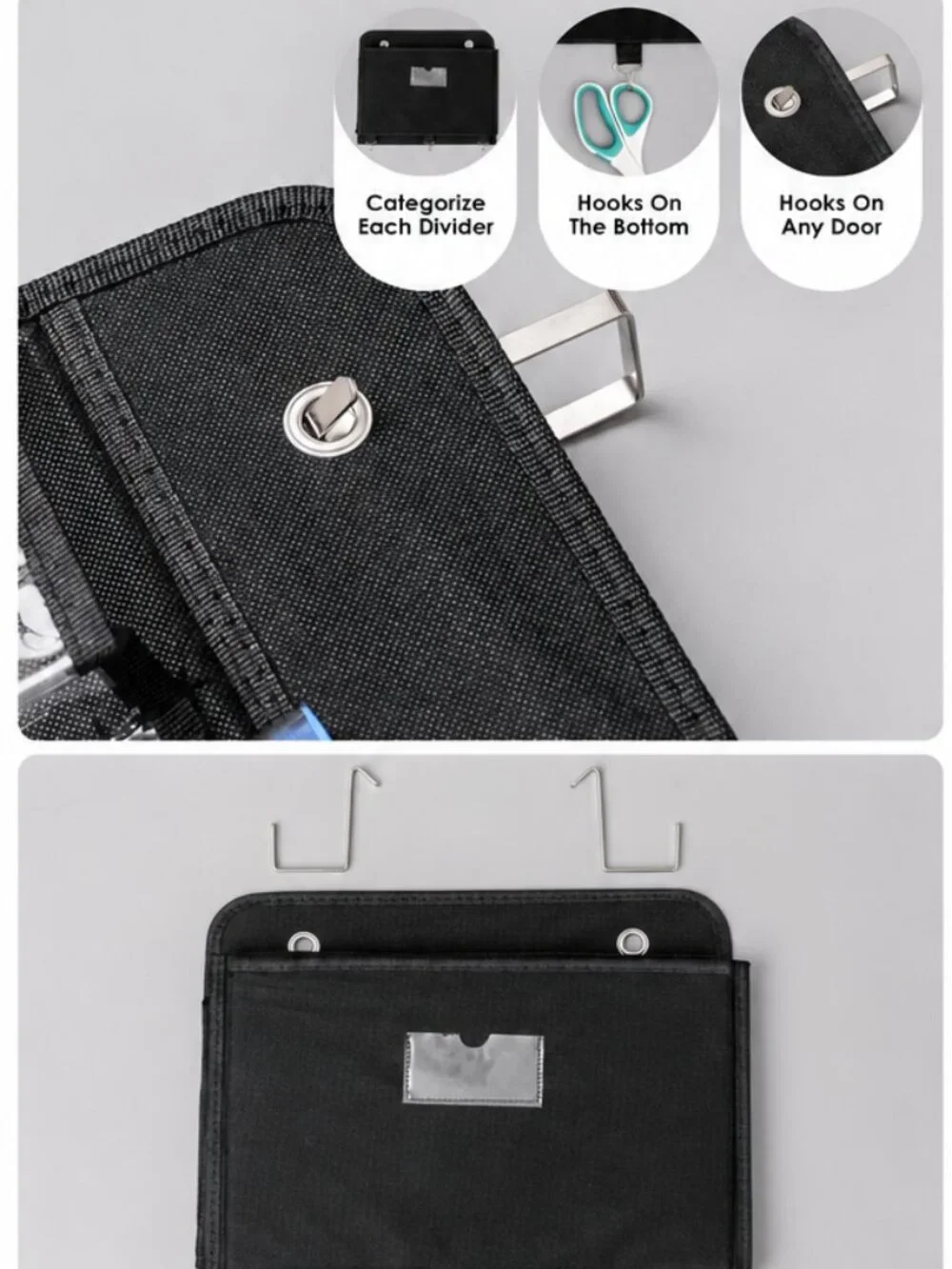 DESKORA BLACK HANGING WALL FILE ORGANIZER